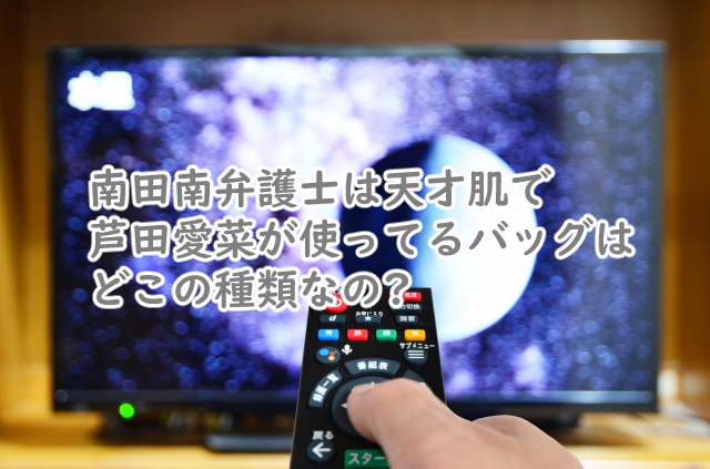 南田南弁護士は天才肌で芦田愛菜のバッグはどこの種類?